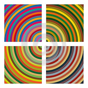 Set of color concentric arcs