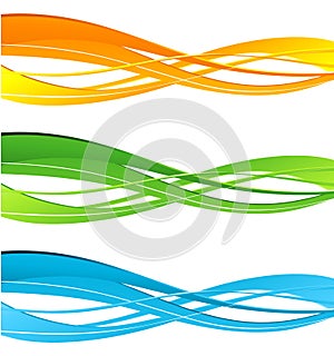 Set of color curve lines design element.