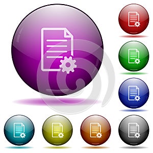 Document setup glass sphere buttons