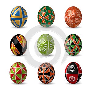 Set of color Easter eggs.