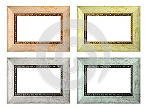 Set of color empty picture frames isolated