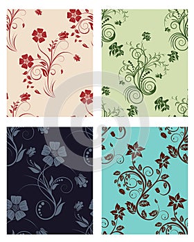 Set of color flowers backgrounds