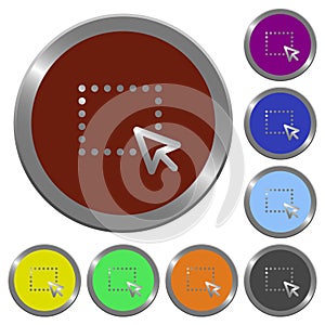Set of color glossy coin-like drag buttons