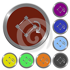 Set of color glossy coin-like rotate element buttons