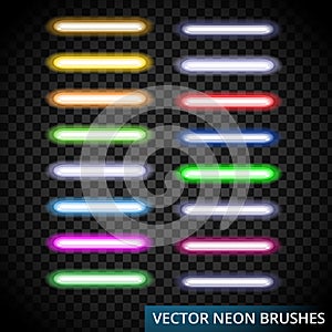 Set of color laser brushes you can creat neon line for your desing, include brushes in artwork