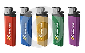 Set of color lighters