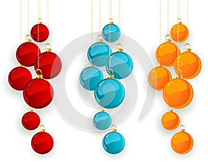 Set of color Merry Christmas baubles