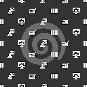 Set Color palette guide, Web development, Front end and UI UX design on seamless pattern. Vector