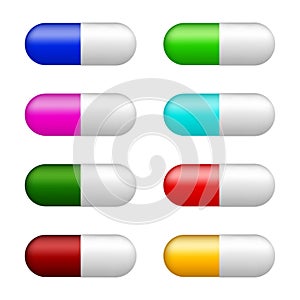 Set of color pills