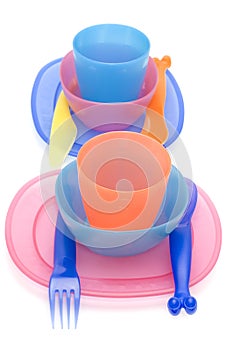 Set of Color plastic ware