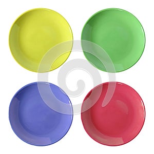 Set of color plate isolated on white