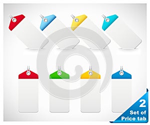 Set of color price tags