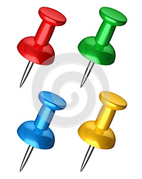 Set of color pushpins