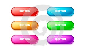 Set color round button, frame label, event web element. Vector illustration
