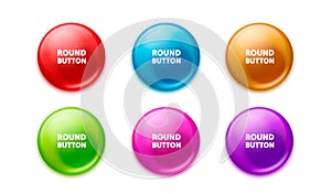 Set color round button, frame label, event web element. Vector illustration