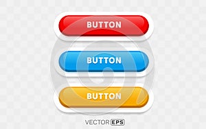 Set color round button, frame label, event web element. Vector illustration