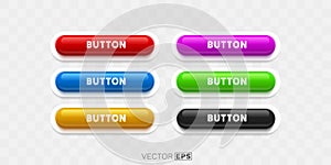 Set color round button, frame label, event web element. Vector illustration