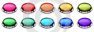 Set of color round buttons