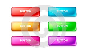 Set color rounded button, frame label, event web element. Vector illustration