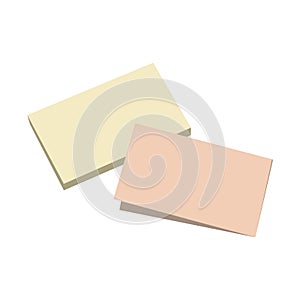 Set of color sheets of note papers. Sticky notes. Vector illustration