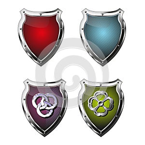 Set of color shield icons on a white background. Vector illustration EPS10