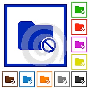 Disabled folder framed flat icons