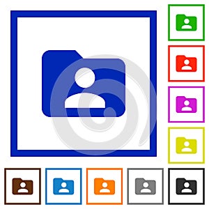 Folder owner framed flat icons