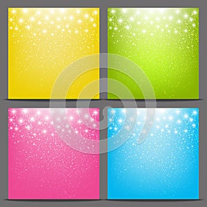 Set of color starry backgrounds