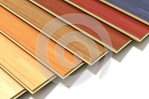Set of color wooden laminated construction planks