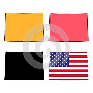 Set of Colorado map, united states of america. Flat concept icon symbol vector illustration