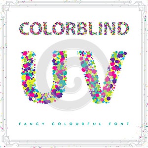 Set of Colorblind Style Font in Vector. Fresh trendy colors.