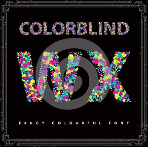 Set of Colorblind Style Font in Vector. Fresh trendy colors. photo