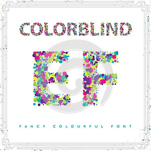 Set of Colorblind Style Font in Vector. Fresh trendy colors. photo
