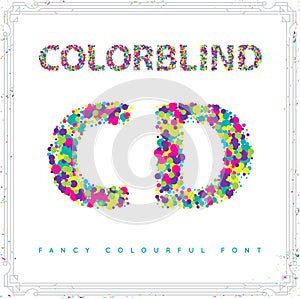 Set of Colorblind Style Font in Vector. Fresh trendy colors. photo