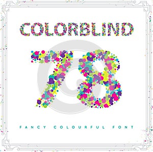 Set of Colorblind Style Font in Vector. Fresh trendy colors. photo
