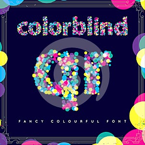 Set of Colorblind Style Font in Vector. Fresh trendy colors. photo