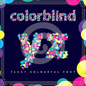 Set of Colorblind Style Font in Vector. Fresh trendy colors. photo