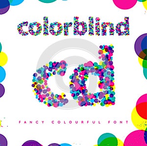 Set of Colorblind Style Font in Vector. Fresh trendy colors. photo