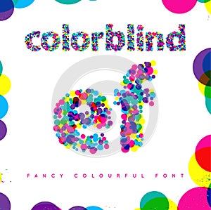 Set of Colorblind Style Font in Vector. Fresh trendy colors. photo
