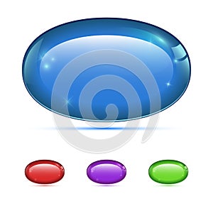 Set of colored 3d buttons. Icons for web.