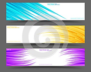 A set of colored banners with an abstract pattern