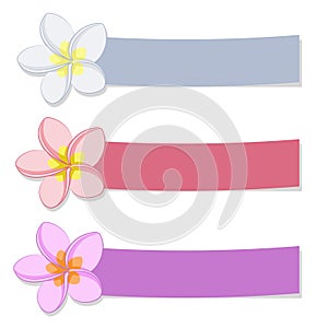 Set of colored banners with flowers. EPS10