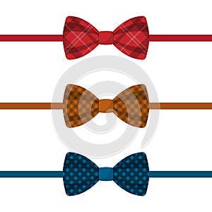 Set of colored bow ties vector illustration