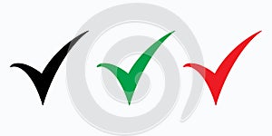 Set of colored check mark icon. Tick symbol, tick icon vector illustration.