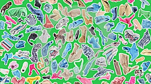 Set of colored clothes in the fall