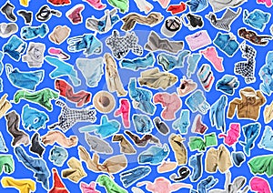 Set of colored clothes in the fall