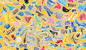 Set of colored clothes in the fall