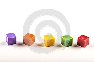 Set of colored cubes