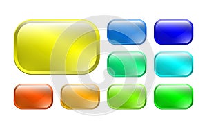 Set of colored 3d buttons