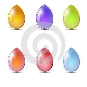 Set of colored Easter eggs, vector